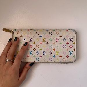 Louis Vuitton white LV monogram leather wallet